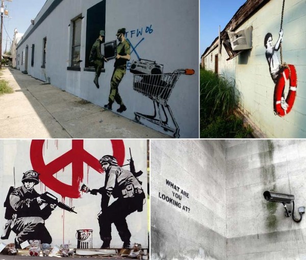 Граффити от Banksy - город, граффити, люди