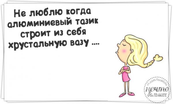 Ничего не нравится. Статус про алюминиевый тазик. Не люблю когда строят из себя. Люди строят из себя. Когда человек строит из себя.